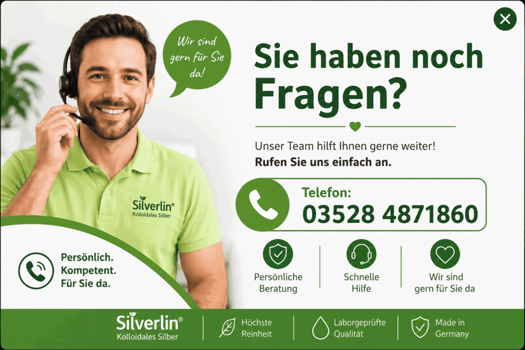 Schriftzug Noch Fragen? als Informationsgrafik im Kundenbereich von Kolloidales-Silber-Kaufen.de